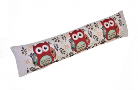 Organizare si depozitare - Perna anti-curent, imprimeu bufnite, 90 x 20 cm