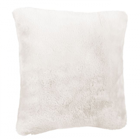 Paturi si perne - Perna decorativa, blana sintetica, alba, 51x51cm