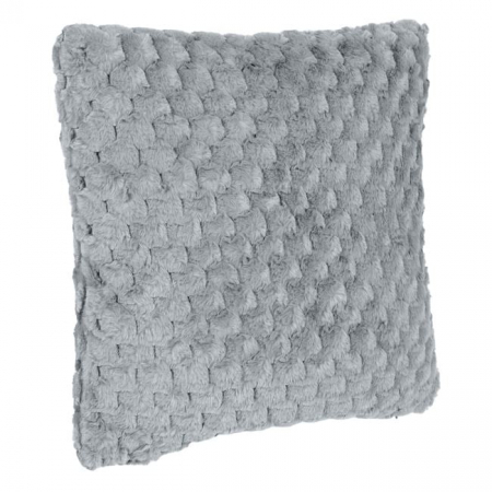 Perna decorativa, blana sintetica, gri, 60x60 cm [1]