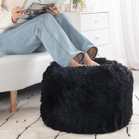 Paturi si perne - Perna decorativa, blanita neagra, gonflabila, 38x20 cm