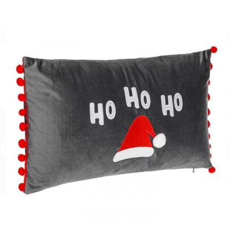Craciun – Decoratiuni, costume si accesorii festive - Perna decorativa de Craciun, model cu ciucuri, 30x50 cm