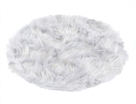 Perna rotunda pentru scaun, blana sintetica, alba, diametrul 34 cm [1]
