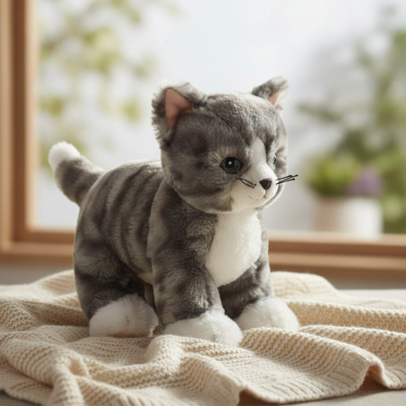 Jucarii copii & bebe - Pisicuta de plus, moale si catifelata, 26 cm