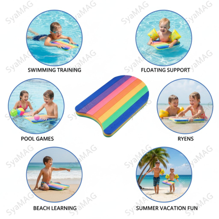 Accesorii inot si gonflabile - Placa inot pentru copii, model multicolor, 48x31 cm