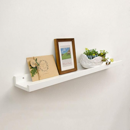 Mobilier mic - Polita din MDF alba, feronerie inclusa, 55x12 cm