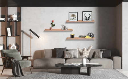 Polita din MDF, mesteacan, feronerie inclusa, 55x12 cm [2]