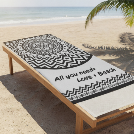 Prosoape si rogojini - Prosop de plaja mandala, All you need=love+beach, 180x100 cm