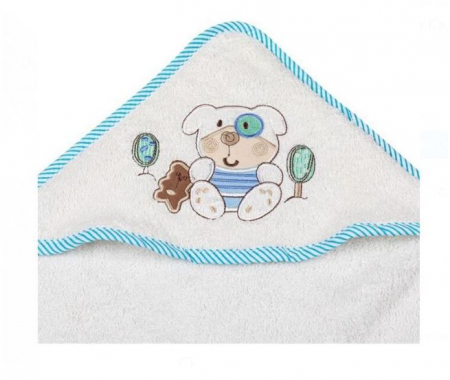 Prosop tip halat de baie pentru bebelusi, model cu ursulet, 75x75 cm [1]