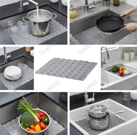Toate produsele - Protectie chiuveta, din silicon cauciucat, 30x27 cm