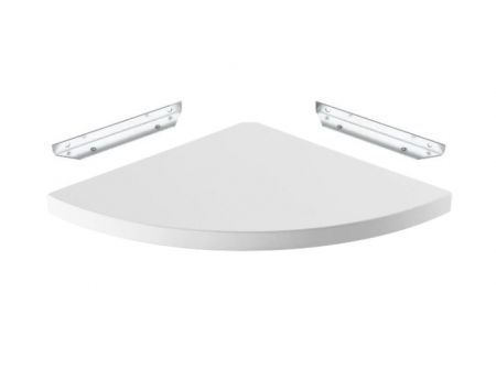 Raft de colt cu suport fixare ascuns, MDF Alb, 25x25 cm [4]