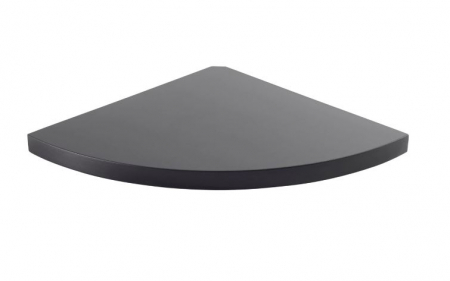 Raft de colt cu suport fixare ascuns, MDF negru, 25x25 cm [4]