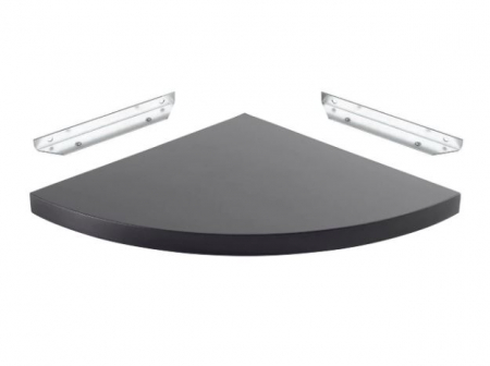 Raft de colt cu suport fixare ascuns, MDF negru, 25x25 cm [3]