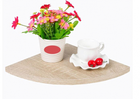 Raft de colt cu suport fixare ascuns, MDF Stejar, 25x25 cm [1]