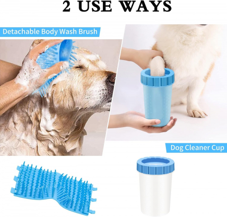 Accesorii animale - Recipient din plastic pentru curatarea labutelor cainilor, Ø9.5x11cm
