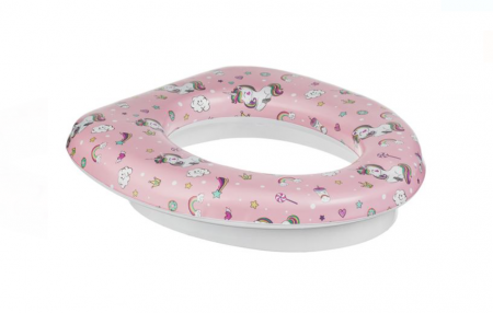 Ingrijire copii - Reductor WC roz cu unicorni pentru copii - 29x27cm