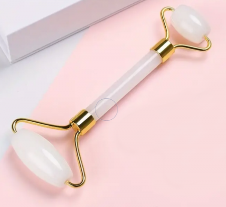 Accesorii masaj - Rola dubla pentru masaj facial, cu piatra de Quart