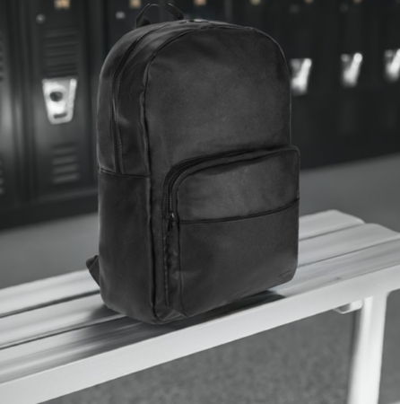 Rucsacuri, curele si accesorii - Rucsac negru mat, piele eco, 30x13x46 cm