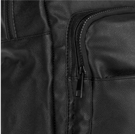 Rucsac negru mat, piele eco, 30x13x46 cm [1]