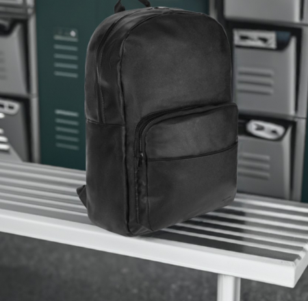 Rucsac negru mat, piele eco, 30x13x46 cm [3]