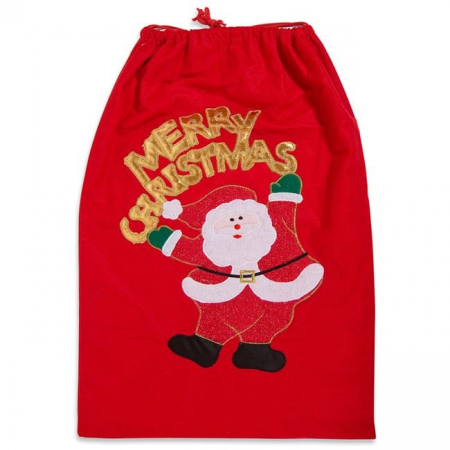 Toate produsele - Sac pentru cadouri, Mos Craciun, rosu, "Merry Christmas", 55x77 cm