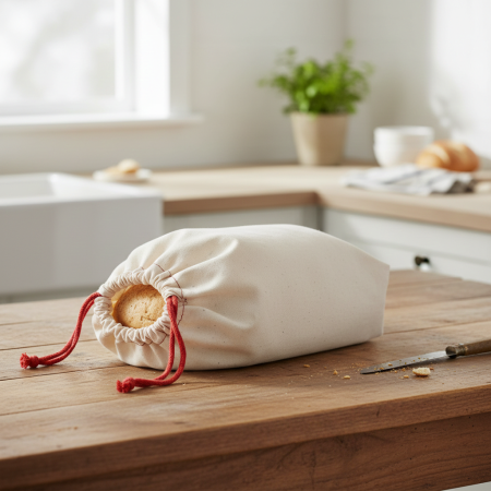 Saculet din bumbac, pentru paine, legume si seminte, 3.3 Litri [1]