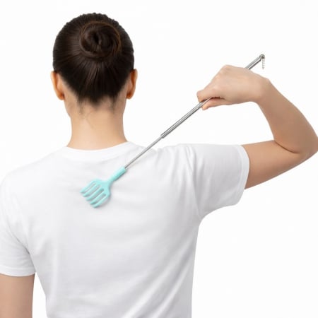Toate produsele - Scarpinator pentru spate, extensibil, 20-45 cm, argintiu/bleu