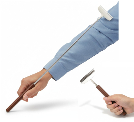 Ingrijire personala - Scarpinator pentru spate, extensibil, maro, 22-58 cm