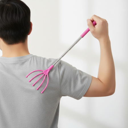 Ingrijire personala - Scarpinator pentru spate, extensibil, roz,  25-62 cm