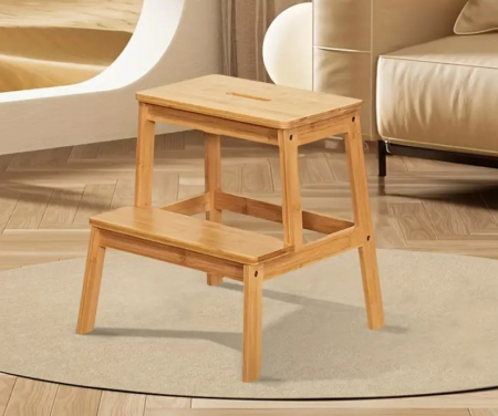 Mobilier mic - Scaun inaltator tip taburet, lemn de fag, 43x50 cm