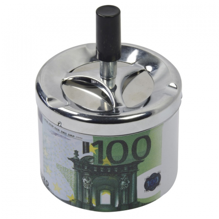 Promotii - Scrumiera antivant metalica, imprimeu 100 euro