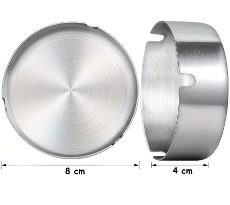 Set 3 buc scrumiera din Inox, rotunda, Ø8x4cm, pentru casa, terasa sau cafenea [3]
