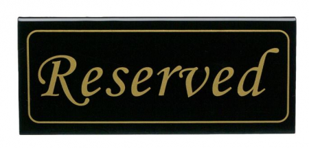 Semn metalic Reserved, 16 x 7 cm [1]
