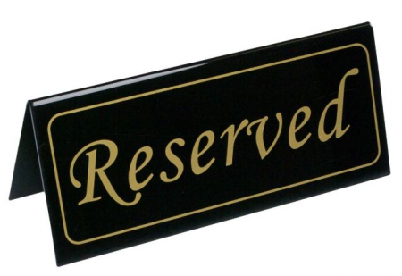 Promotii - Semn metalic Reserved, 16 x 7 cm