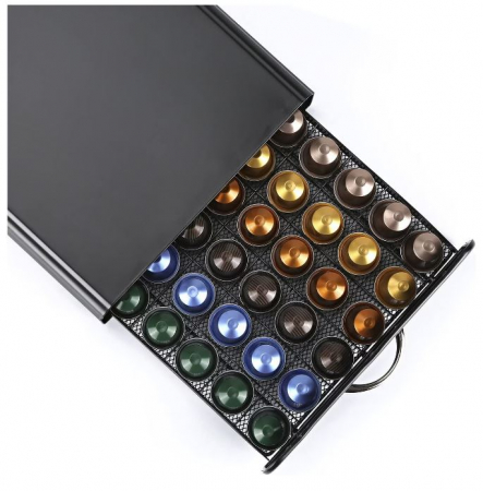Suport pentru 50 capsule cafea Nespresso, negru, 40x24x5 cm [2]