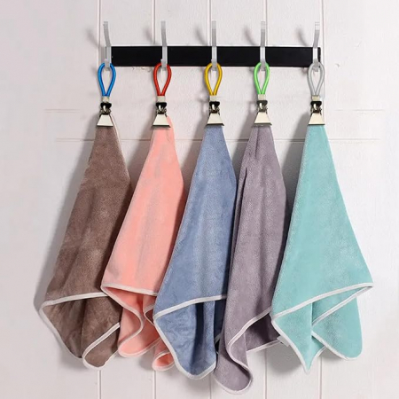 Cuiere - Set 10 carlige colorate pentru perete/usa, metalice, 5 cm
