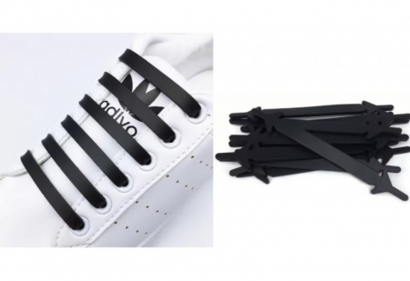 Promotii - Set 12 sireturi elastice din silicon, negre
