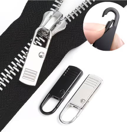 Toate produsele - Set 2 buc cap fermoar, kit inlocuiere glisor, mecanism carabinier, pentru toate tipurile de fermoare, pentru genti, rucsacuri, imbracaminte, incaltaminte, valize sau portofele, 3.5x1 cm