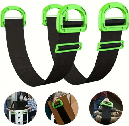 Promotii - Set 2 buc curea reglabila de ridicare si mutare mobila, manere ergonomice, lungime maxima 165 cm