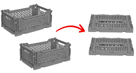 Set 2 buc lada din plastic dur, pliabila, 27x17x10 cm, 4 litri, utilizare universala [4]