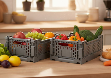 Toate produsele - Set 2 buc lada din plastic dur, pliabila, 27x17x10 cm, 4 litri, utilizare universala