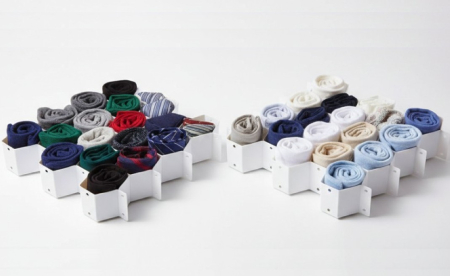 Huse si cutii depozitare - Set 2 buc organizator pentru sertare, 36x36x7 cm, 18 compartimente, model fagure