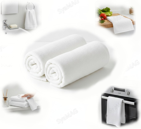Baie - Set 2 buc prosp alb, 100% bumbac, baie/bucatarie, 50x30 cm