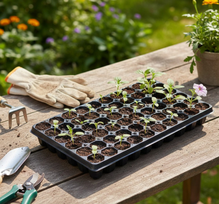 Set 2 buc tava pentru rasaduri, cu 60 alveole, 51x32x5 cm, polipropilena, pentru toate tipurile de rasaduri, flori, legume si fructe [1]
