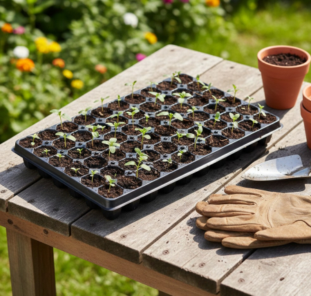 Set 2 buc tava pentru rasaduri, cu 60 alveole, 51x32x5 cm, polipropilena, pentru toate tipurile de rasaduri, flori, legume si fructe [2]