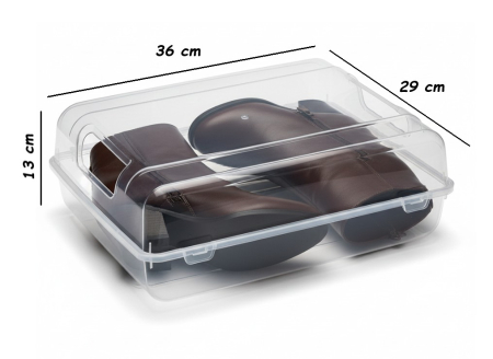 Set 2 cutii depozitare si transport pentru incaltaminte inalta, cizme, bocanci, 36x29x13 cm, transparente, cu doua guri de aerisire [2]