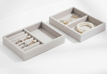 Organizare cosmetice si bijuterii - Set 2 cutii organizatoare pentru bijuterii, 15.5x12x3 cm