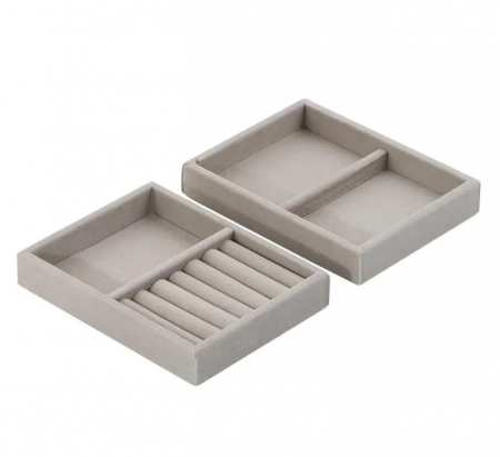 Organizare cosmetice si bijuterii - Set 2 cutii organizatoare pentru bijuterii, 15.5x12x3 cm
