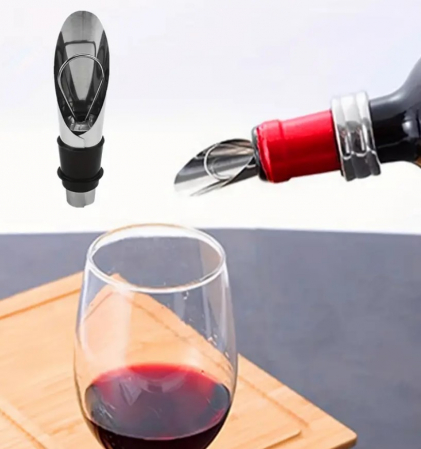 Set 2 dopuri metalice pentru sticlele de vin, permite servirea bauturii, 7x2 cm [4]