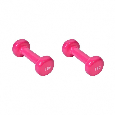 Articole fitness - Set 2 gantere, 2x1 kg, 13.5 cm, Roz