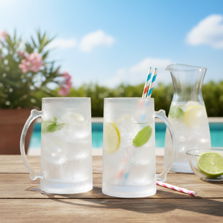Toate produsele - Set 2 halbe, pentru congelator, pereti dublii cu lichid, mentin bautura rece, 450 ml